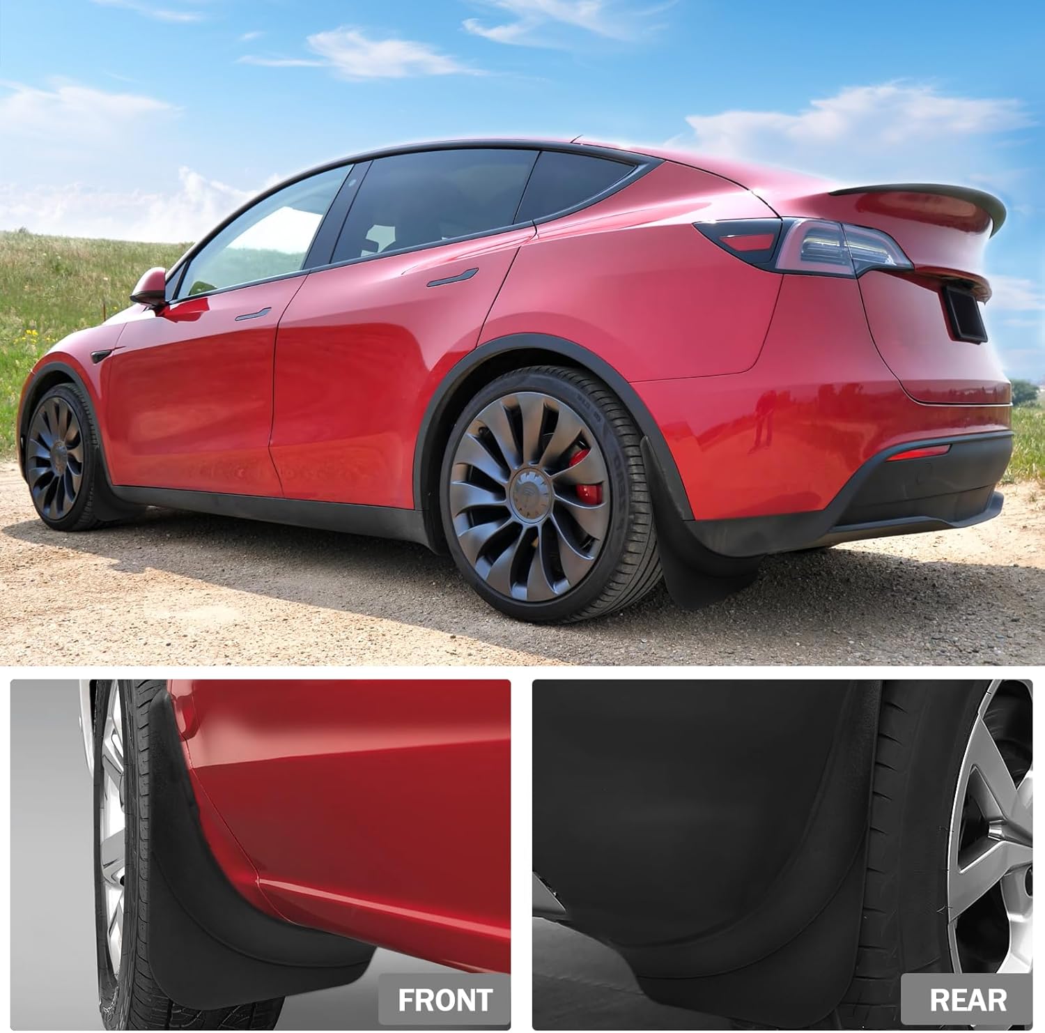 Peleus Mud Flaps Mud Guards for Tesla Model Y Juniper 2025 2026 TPE Soft Material Impact Rupture Resistant [Protect Paint, No Drilling Required] Mud Flaps Splash Guards for Model Y Accessories - Image 7
