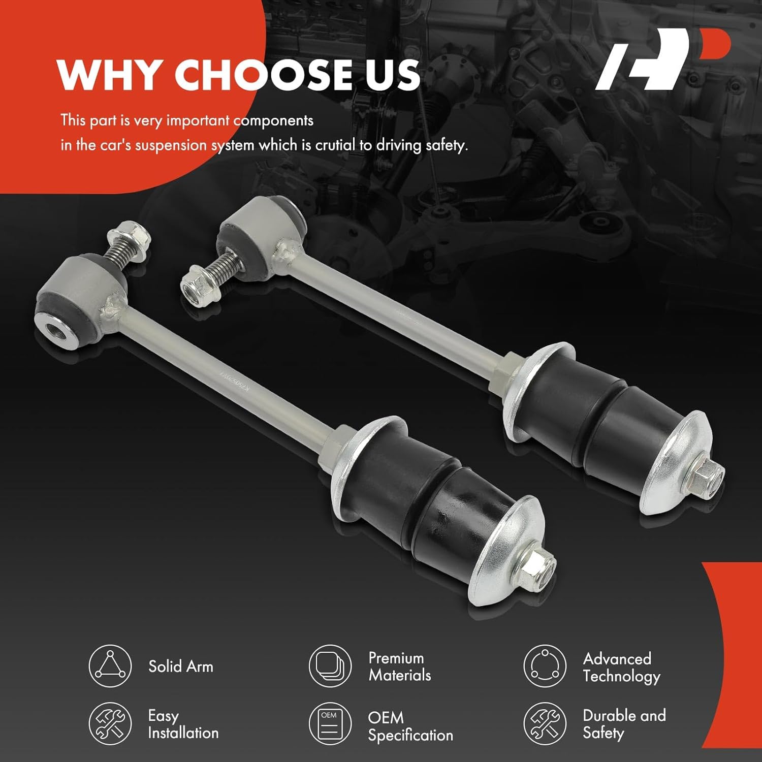 A-Premium 2 x Rear Sway Bar Links Stabilizer Bar Links, Compatible with Buick LaCrosse 10-16, Regal 14-17, Allure 10, Cadillac XTS 13-19, Saab 9-5 10-11