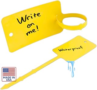 Waterproof Hang Tags for Labeling - Yellow 2 Pack, 2.5 x 4 Inch - Self-Locking Hanger Tags Ideal for Yard Sale, Garage Sale, & Equipment Repair
