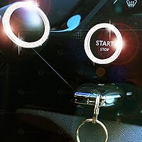 Vista 3 de Zone Tech Chrystal Bling Ring Emblem Sticker Rhinestone Start Engine, botón de encendido para llave de coche, botón interior brillante autoadhesivo