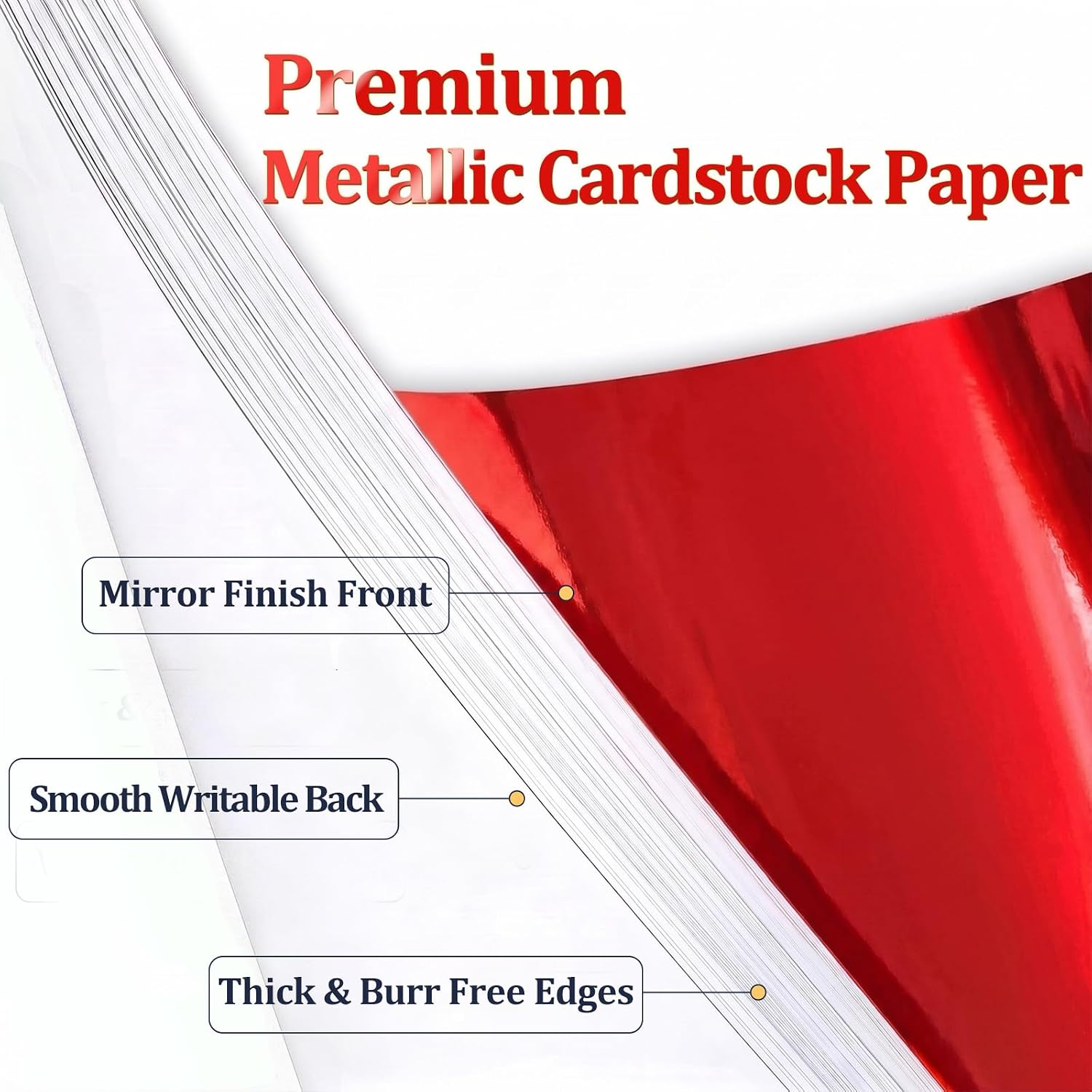 30 Sheets Metallic Christmas Cardstock,8.5" x 11",92lb/250gsm Mirror Finish