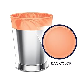 Color Scents Small Trash Bags - 4 Gallon, 60 Bags (1 Pack of 60 Count), Twist Tie - Peach Fuzz in Peach Vanilla Flower Scent with Microban