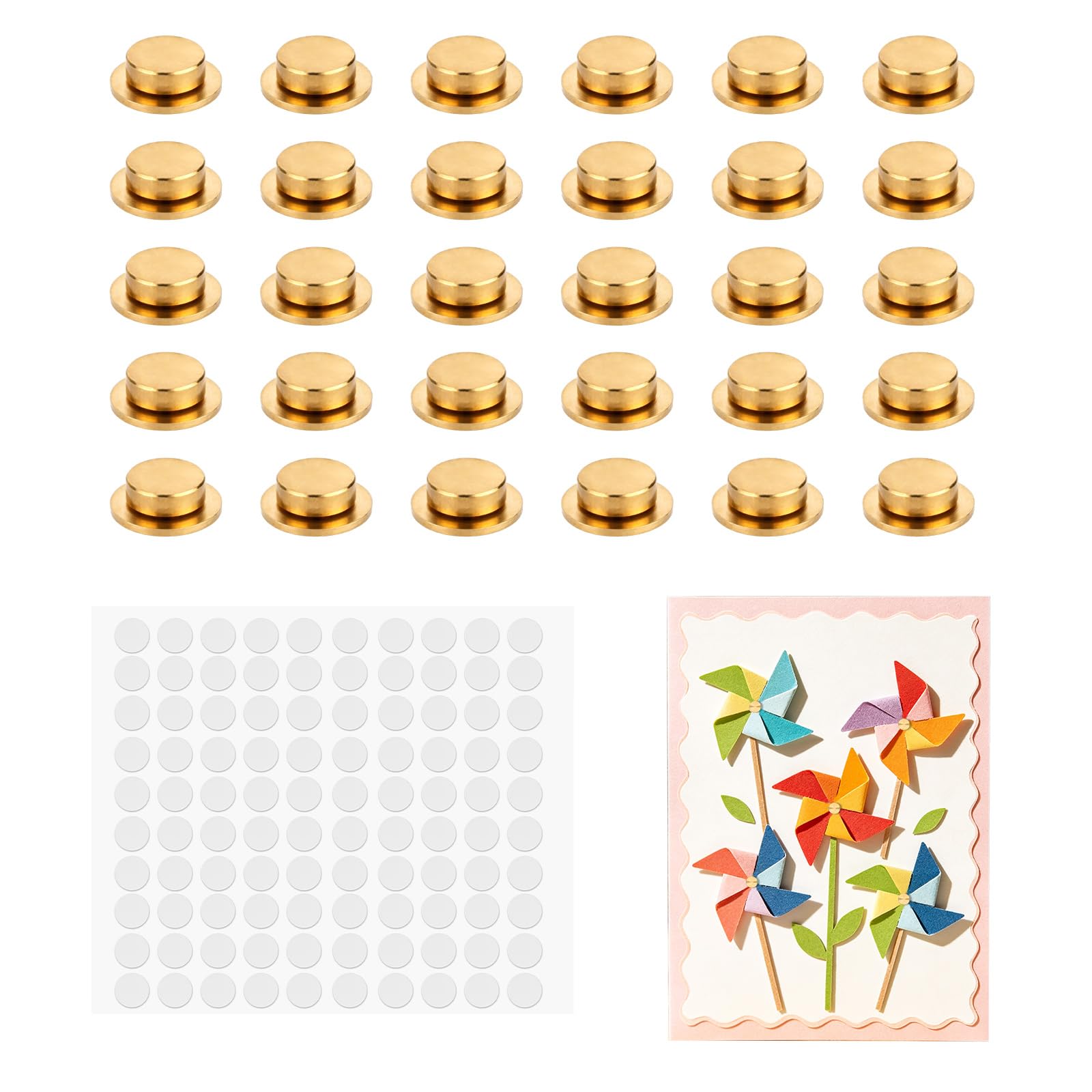 30pcs Mini Metal Rotating Bearings with 100pcs 5mm/0.2in Nano Tapes, 7x5x2.5mm/0.28x0.2x0.1in 360° Swivel Spinner Bearings for Jewelry Card Making Scrapbooking Crafts & DIY Projects Tools