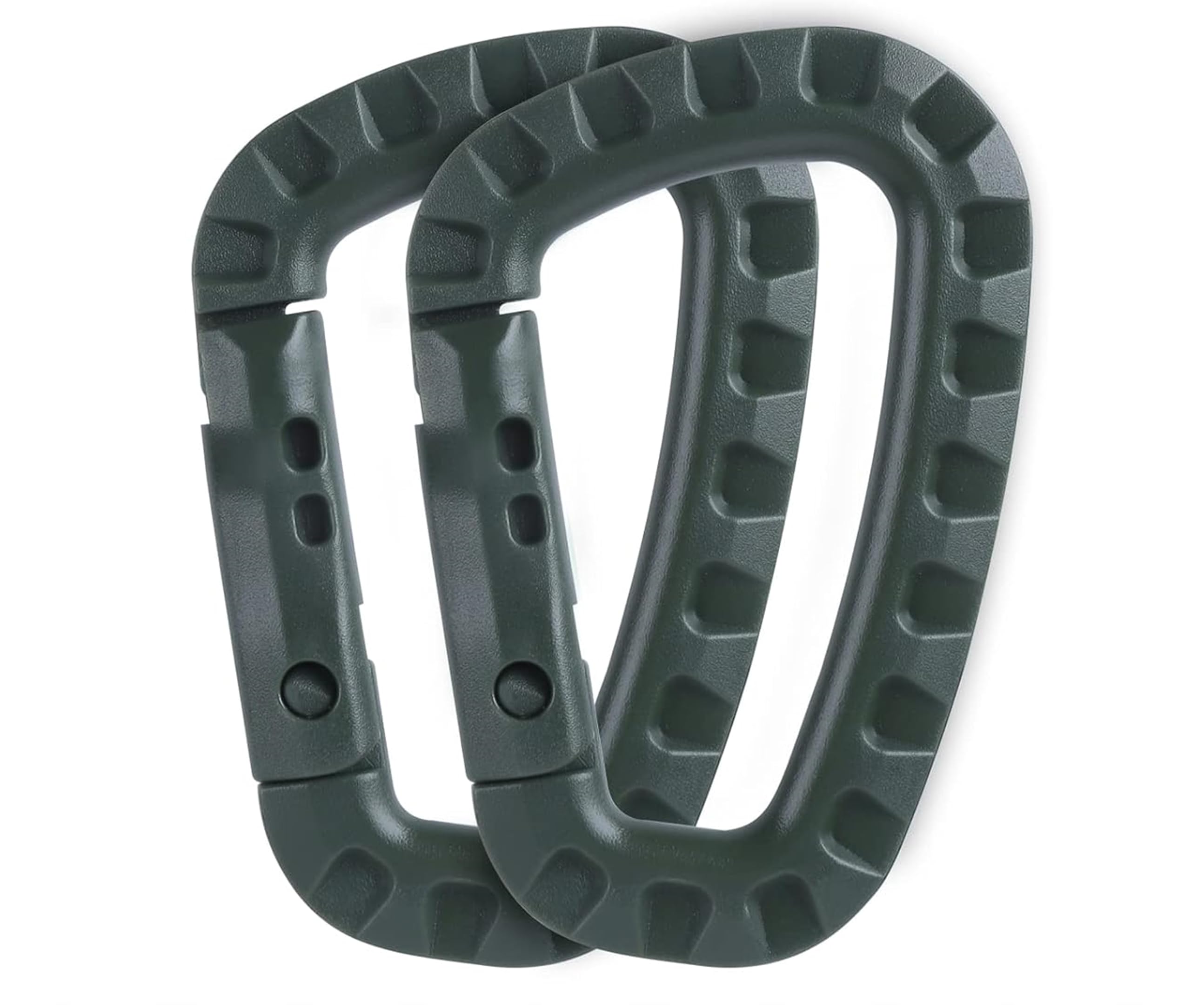 RIANZ Pack of 2 Tactical Carabiner Keychain Hard Polymer Carabiners D Hook Light Weight Spring Snap Gear Clip Utility Ring Backpack Hanging Buckle for Outdoor Travelling Camping (Army Green) (B0DG8STX1D) Amazon Price History, Amazon Price Tracker