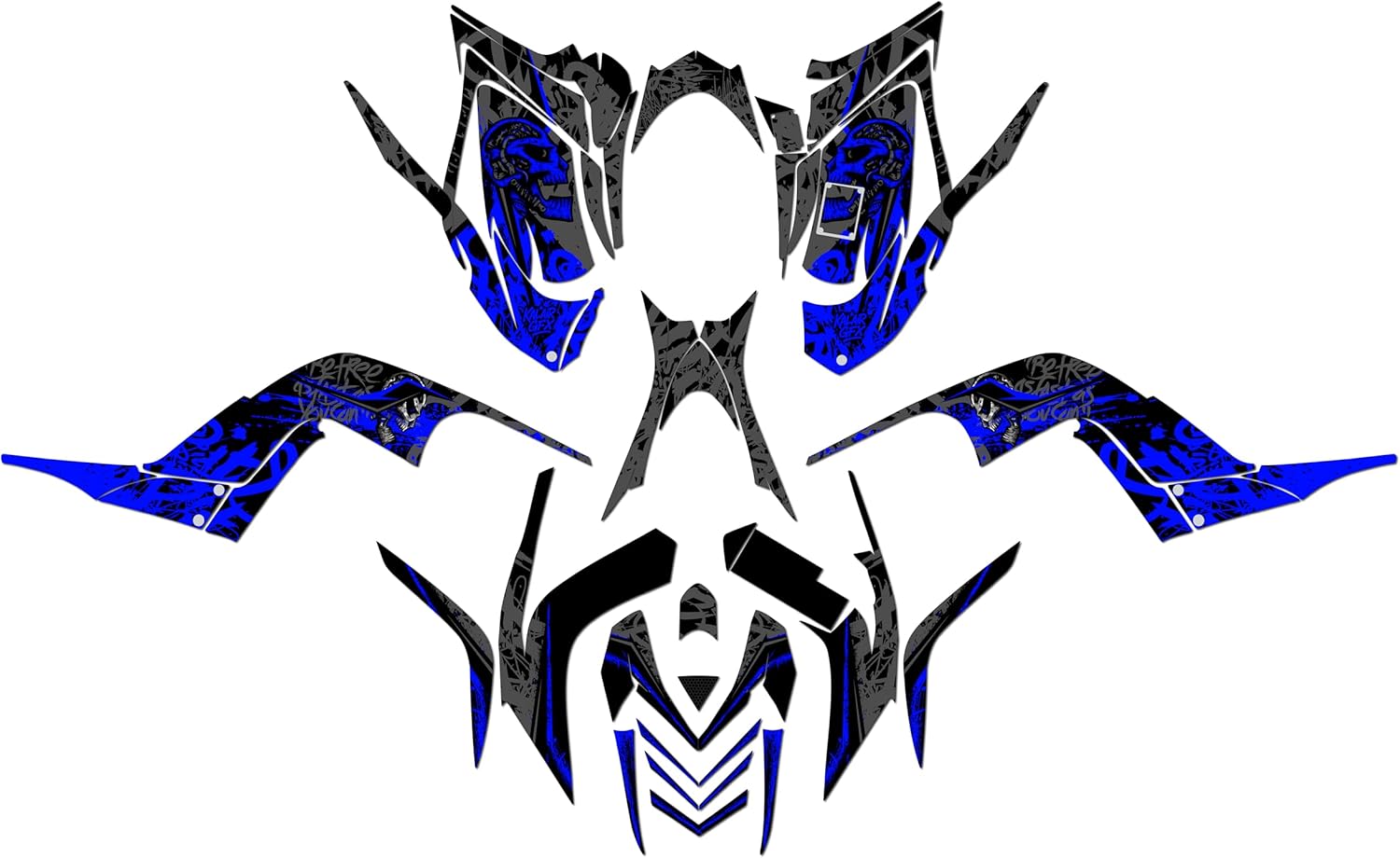 Graphics Kit for Yamaha Rap-tor 700 (2006-2012) Revolt Series Red 16 Mil-ATV UTV Dirt bike stickers,Quad dirtbike racing decal automotive motocross accessories no plastics
