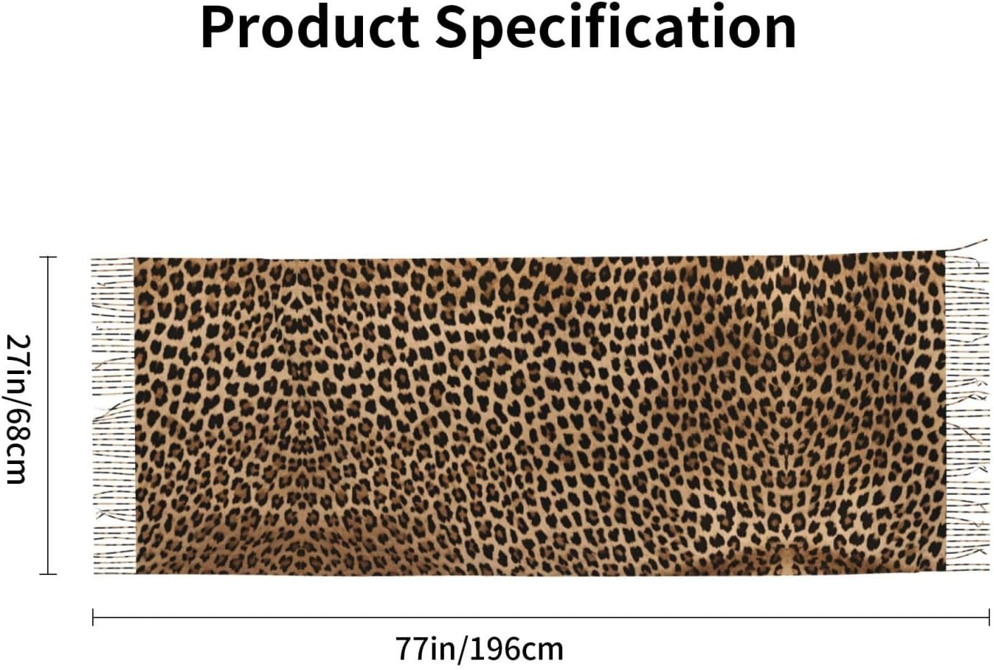 (Wild Leopard Animal) Women's Soft Warm Scarf Large Plush Shawl Wrap with Fringe Fashion Winter Scarves for Cold Weather