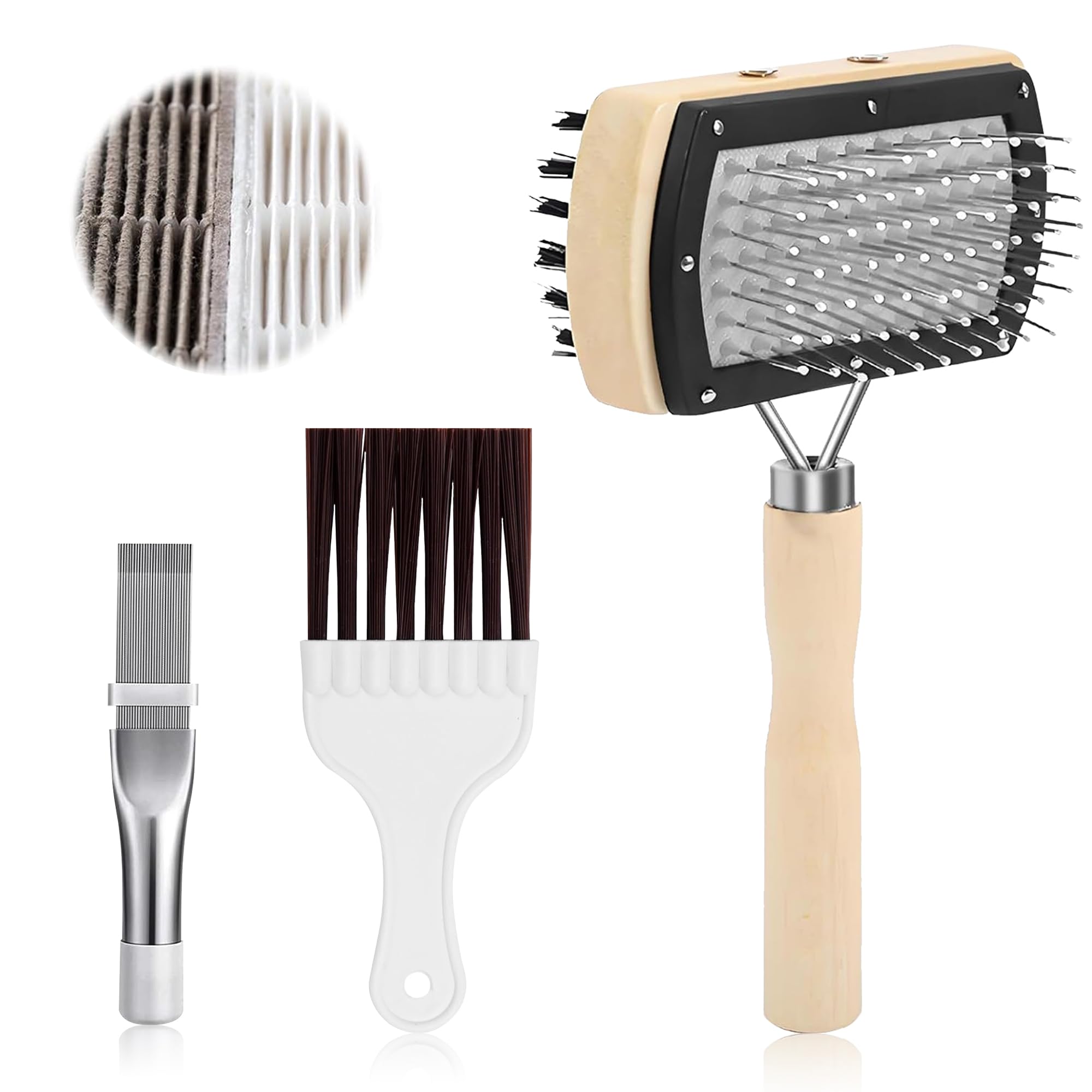 Brosse de nettoyage pour climatiseur et évaporateur avec peigne pour redresser les ailettes