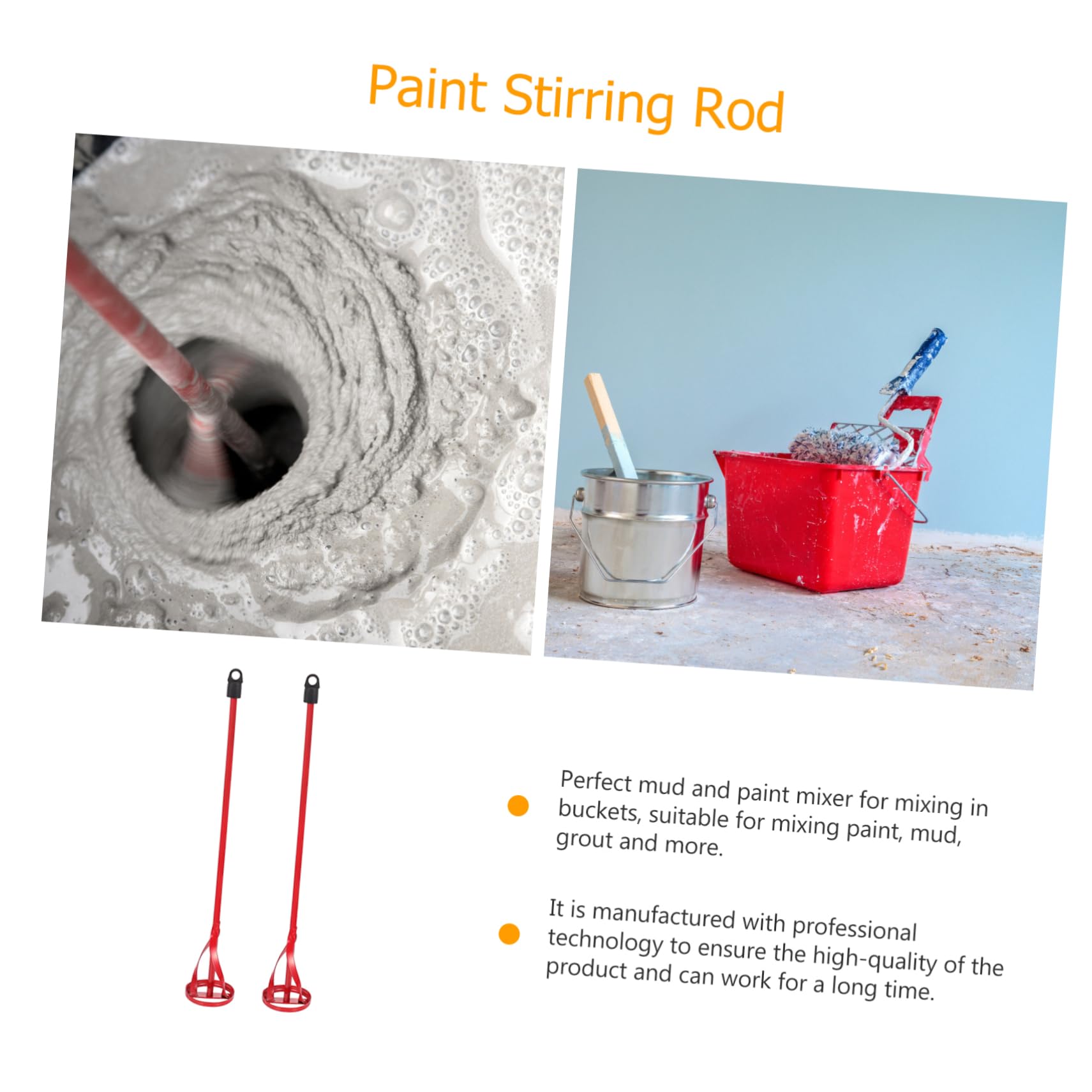 jojofuny 2pcs Paint Shaker Cement Stirring Rod Cement Mixing Rod Paint Mixing Rod Mixer Paint Mixer Coating Mixer Fitting Paint Stirring Rod Cement Mixing Paddle Stirring Paddle