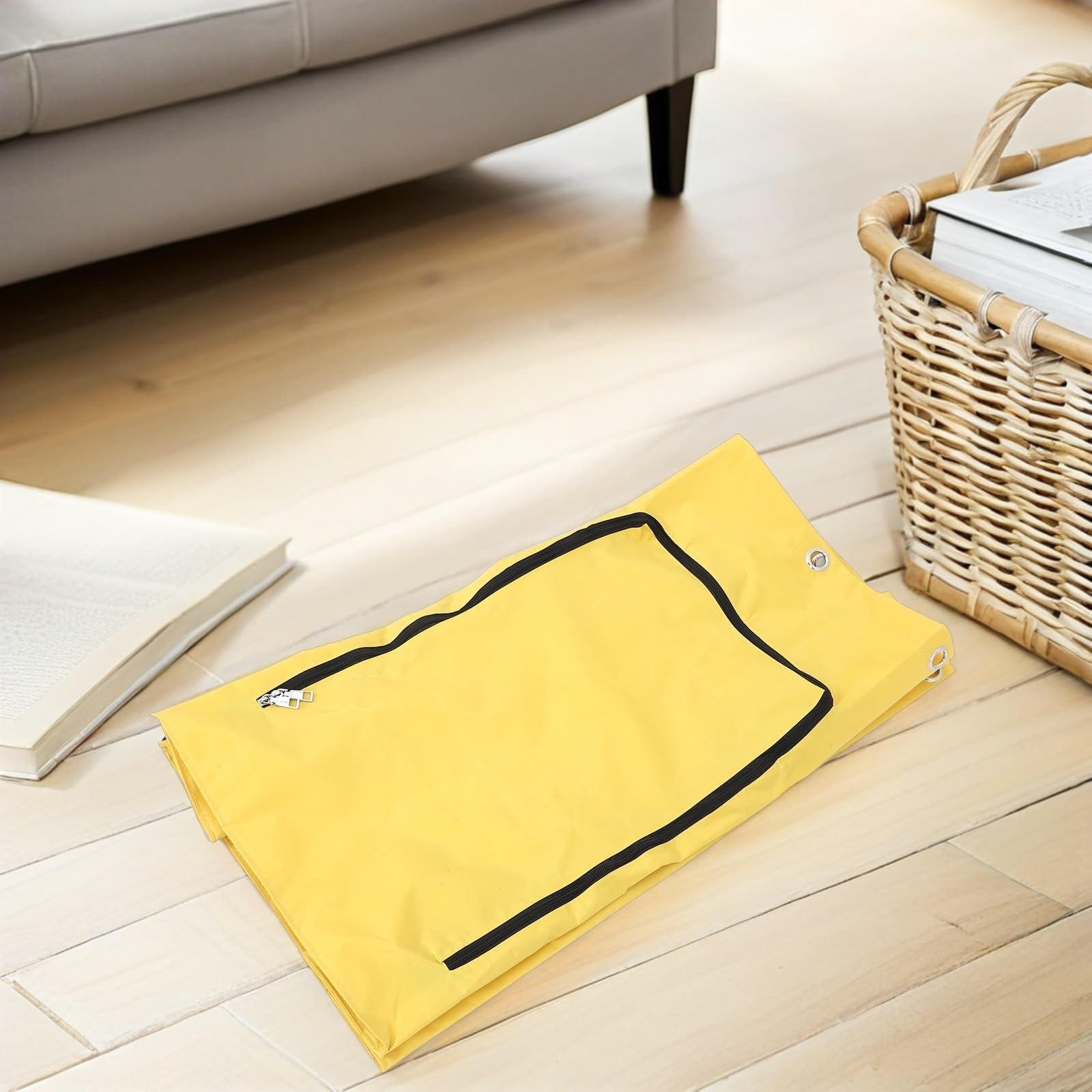 Bolsa para Carrito de Limpieza Industrial de Tela Oxford con Alta Capacidad y Cremallera Frontal para Uso Comercial y Recolección de Ropa y Residuos