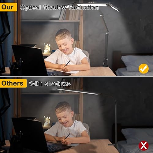 Miniatura 4 de Led Desk Lamp for Office Home, Architect Desk Lamp with Clamp, Ultra Bright Dimmable Table Light, Stepless Dimming and Tempering Desk Light for