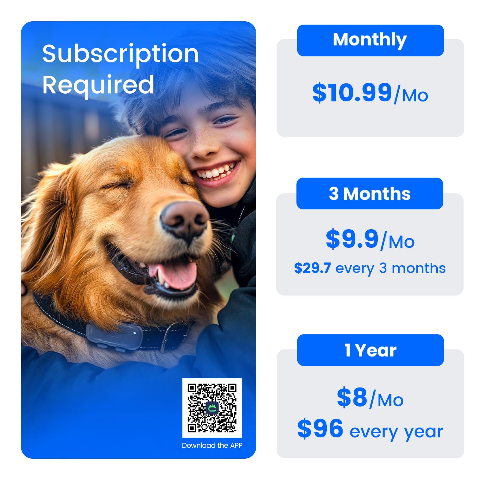 SEEWORLD Dispositivo di localizzazione per cani con localizzazione in tempo reale | Monitoraggio attività del sonno | Geo-Fence per tutti i collari - iOS e Android (abbonamento richiesto)