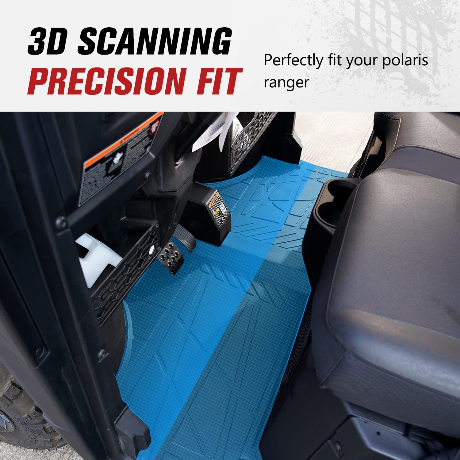 A & UTV PRO Floor Mat for Polaris Ranger SP 570/Crew SP 570 2022-2026 Accessories, UTV Front Row Custom Fit Floor Slush Liners, All Weather TPE Material Protection, Replace OEM #2889186