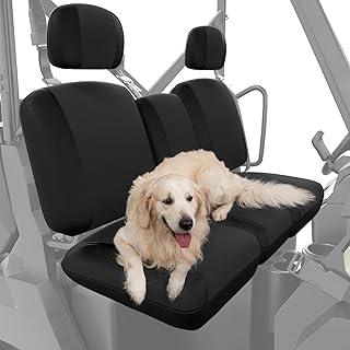 KEMIMOTO UTV Seat Covers Black Waterproof Repellent UTV Seat Cover Set Headrest