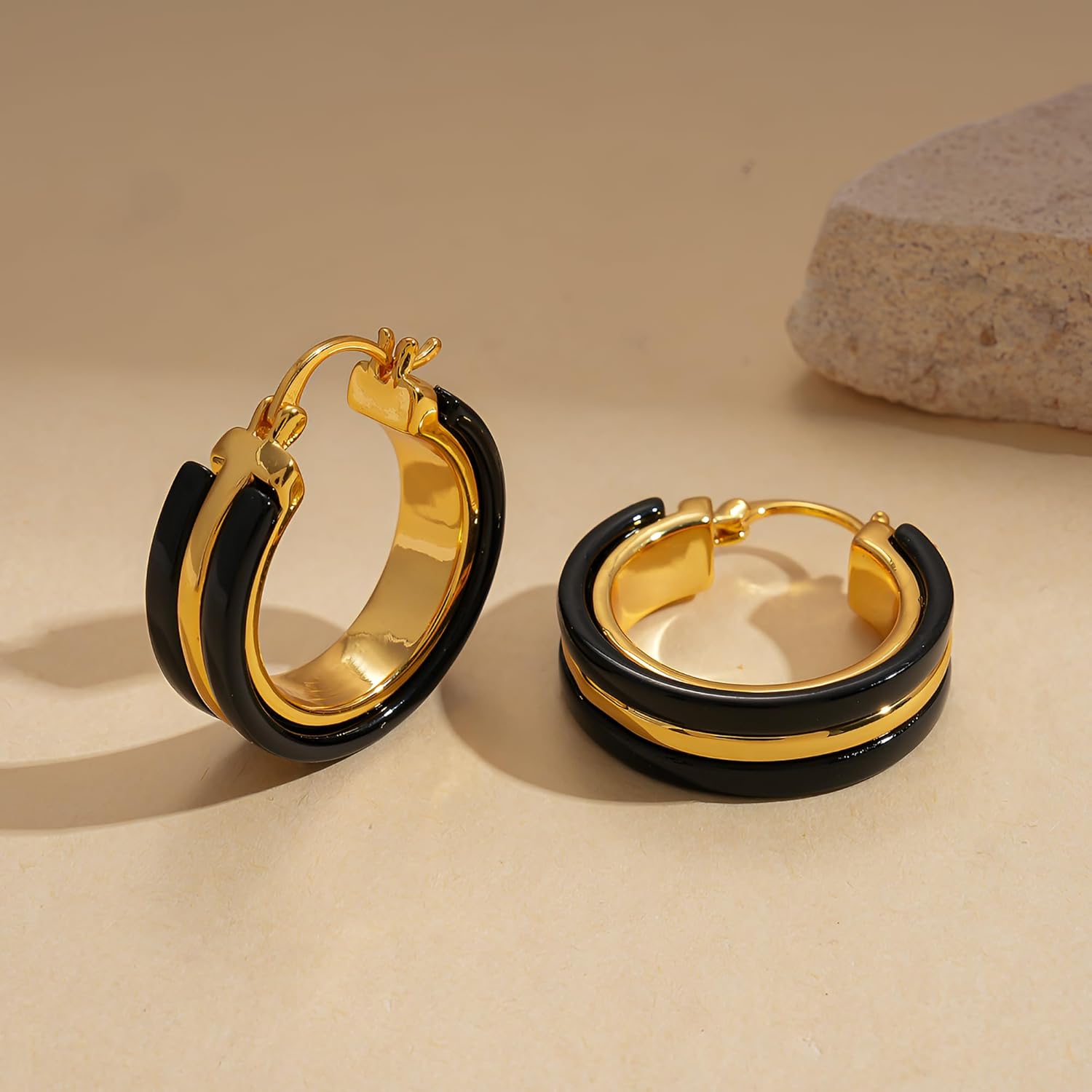 18K Gold Plated Chunky Hoop Earrings for Women Leopard Print Hoops Large Acrylic Hoop Earrings Trendy Jewelry - Image 5