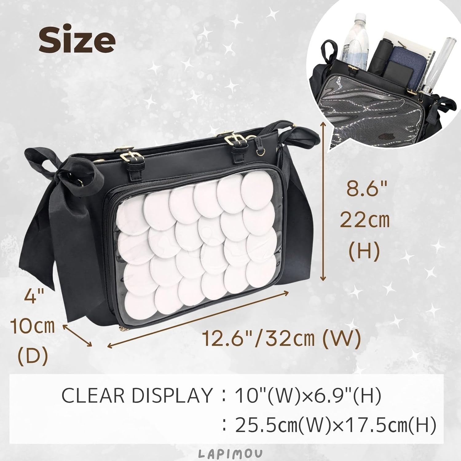 Ita Bag Cute Kawaii Shoulder Bag Handbags Pin Display Bags with Insert Crossbody Purse Japanese Cutecore Accessories