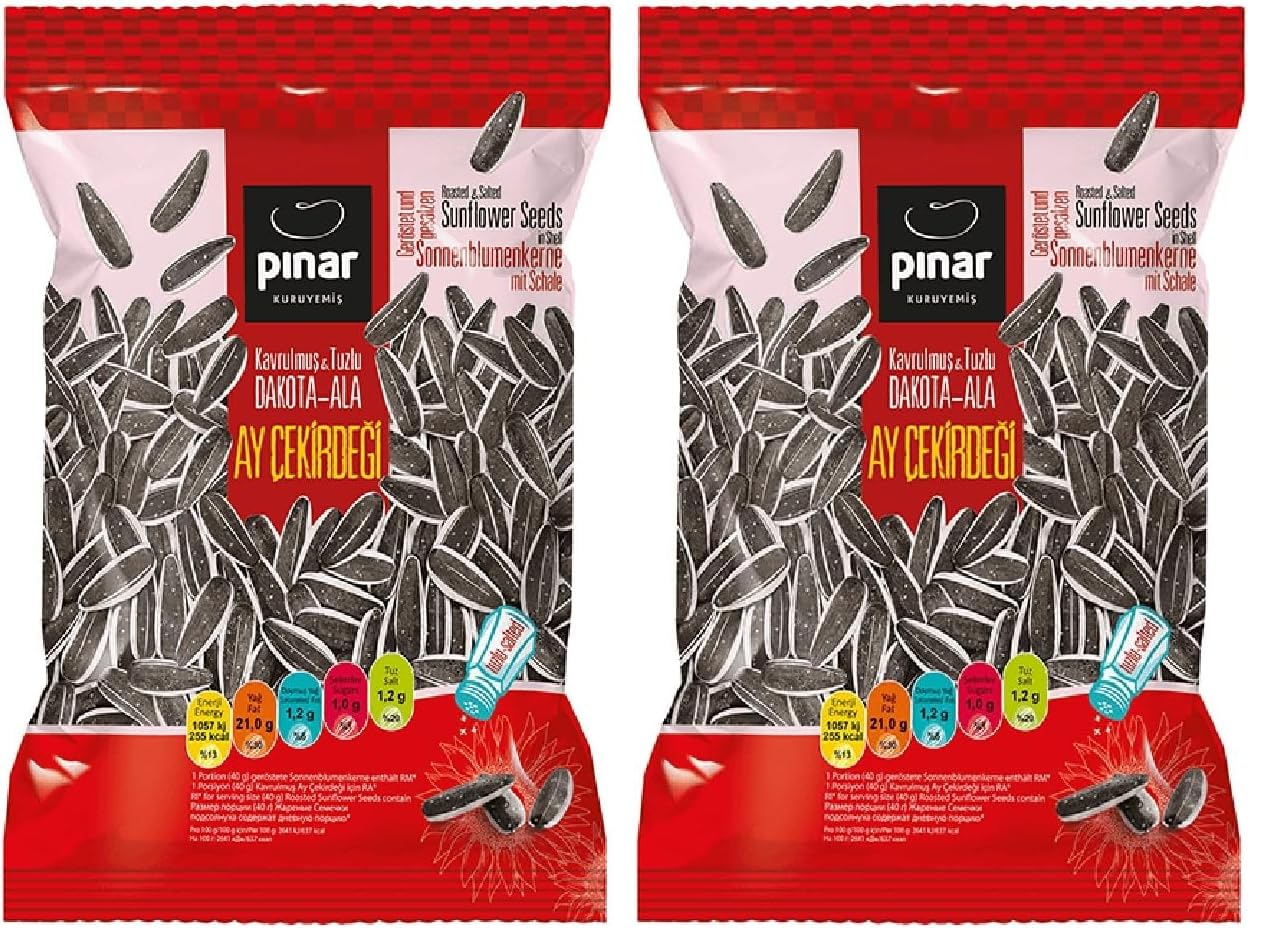 Pınar Kavrulmuş Ala Ayçekirdeği Tuzlu 200 gr Şeffaf (2 paketi)