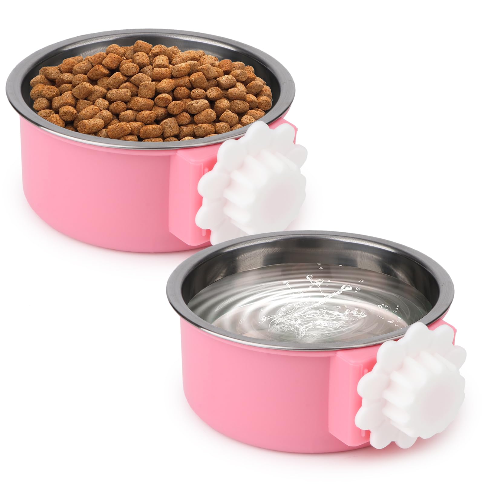 Gamelle à eau pour chien suspendue anti-gaspillage en inox pour petits animaux domestiques