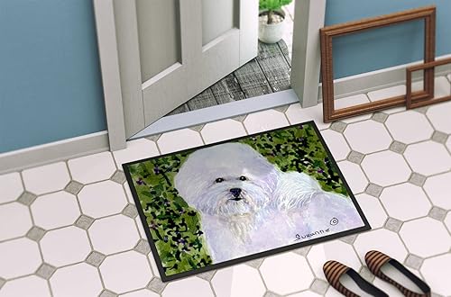 Miniatura 2 de Caroline's Treasures SS8817MAT - Felpudo Bichon Frise de 18 x 27 pulgadas, para interiores y exteriores, para entrada, antideslizante, lavable, de