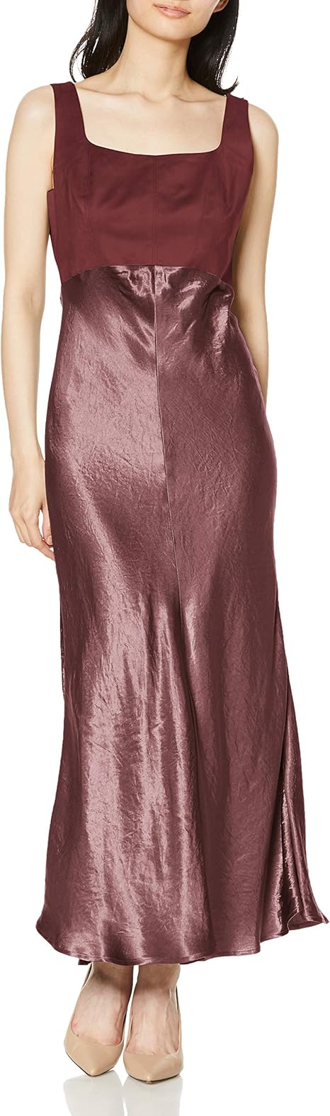 Amazon Co Jp フレイ アイディー スエードコンビフレアードレス Fwfo67 レディース Brd 日本 0 日本サイズ7 号相当 服 ファッション小物