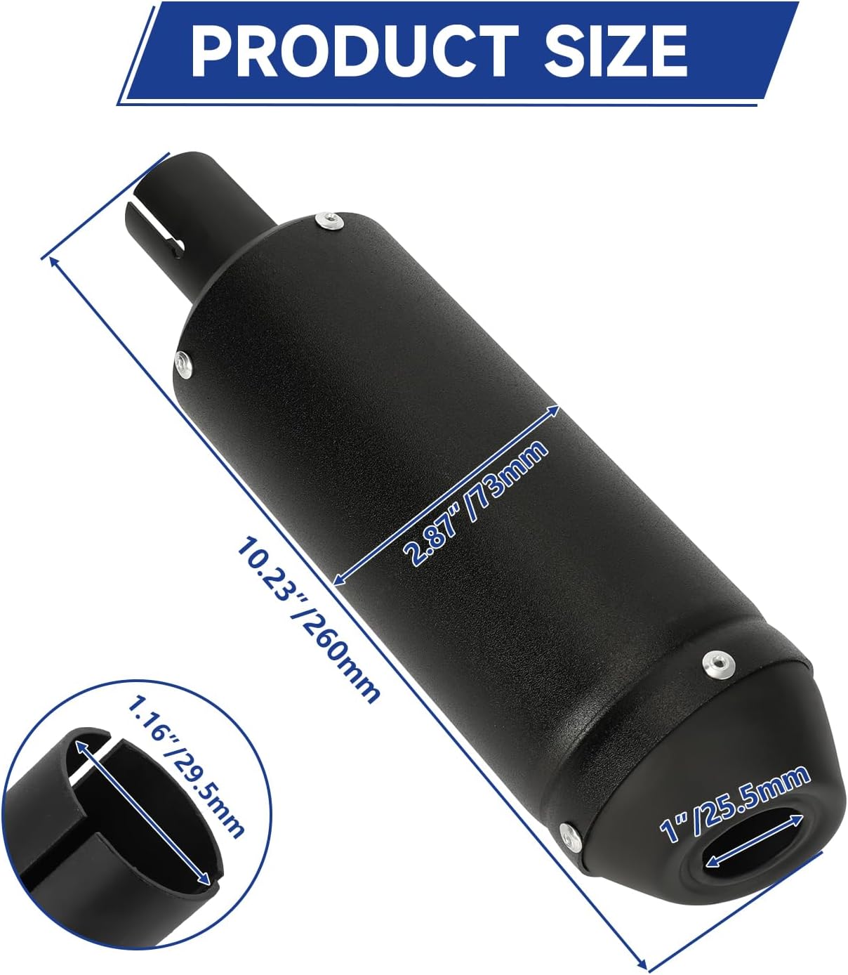 1.1'' 28mm Exhaust Muffler Pipe Kit Compatible with 125cc 110cc 90cc 50cc Dirt Bike CRF50 SSR Tao tao Coolster Apollo, Universal Motorcycle Slip on Muffler for ATV Mini Bike Quad 4 Wheeler