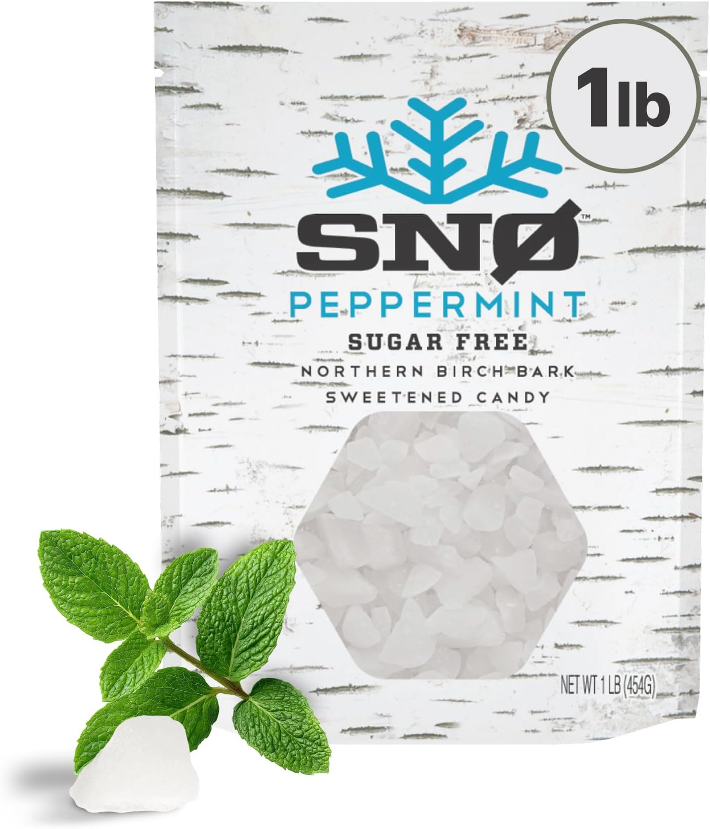 Peppermint Xylitol Candy Chips | Oral Health Support | Pure Birch Xylitol | Sugar-Free, Low-Carb, Diabetic-Friendly | Vegan, Non-GMO, Gluten-Free, Kosher, Keto-friendly (1 LB Bag)