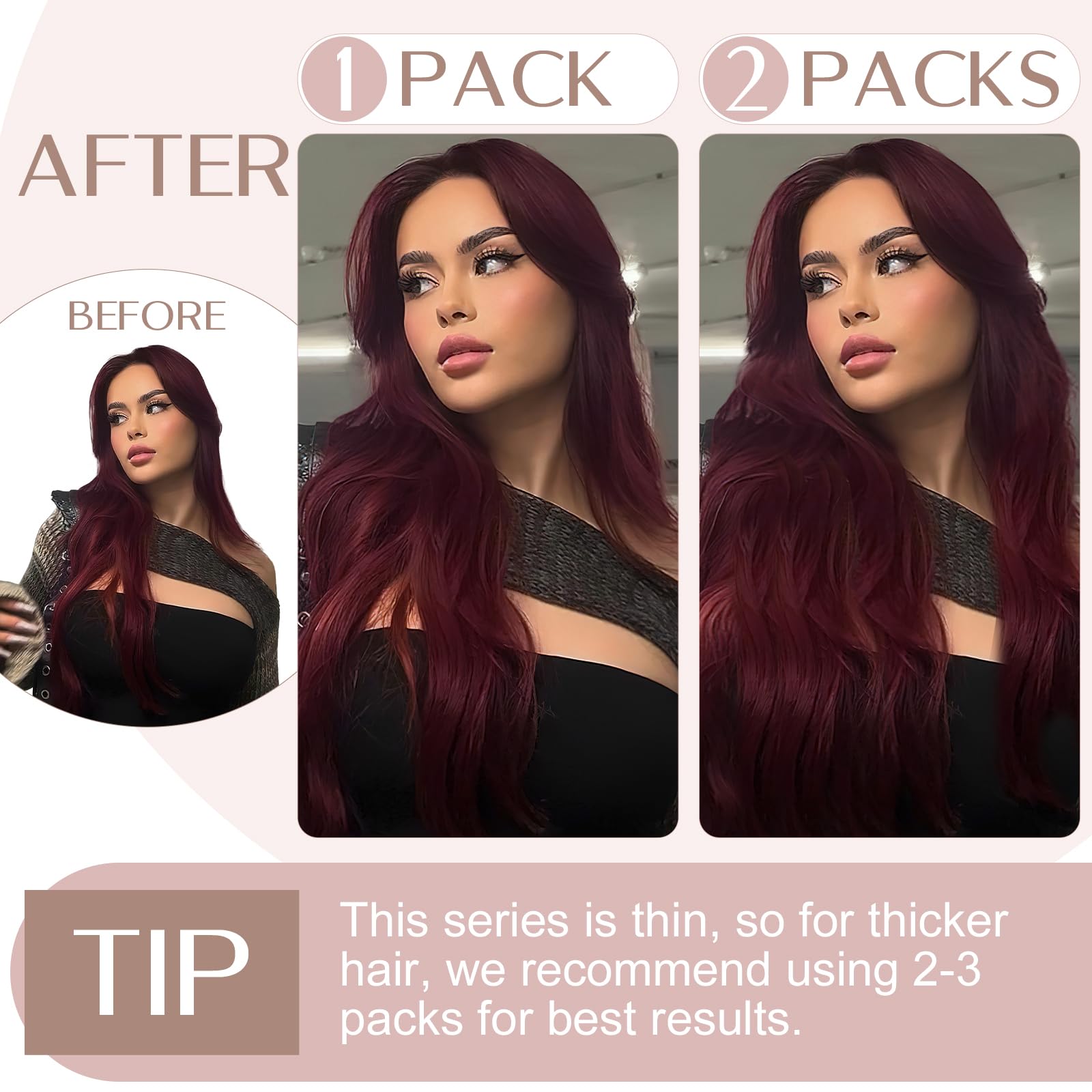 20 inches SEGO One Piece Hair Extensions Clip in Human Hair [#1B Natural Black] Real Remy Hairpieces for Women 3/4 Full Head Straight Invisible (50g) — view 47