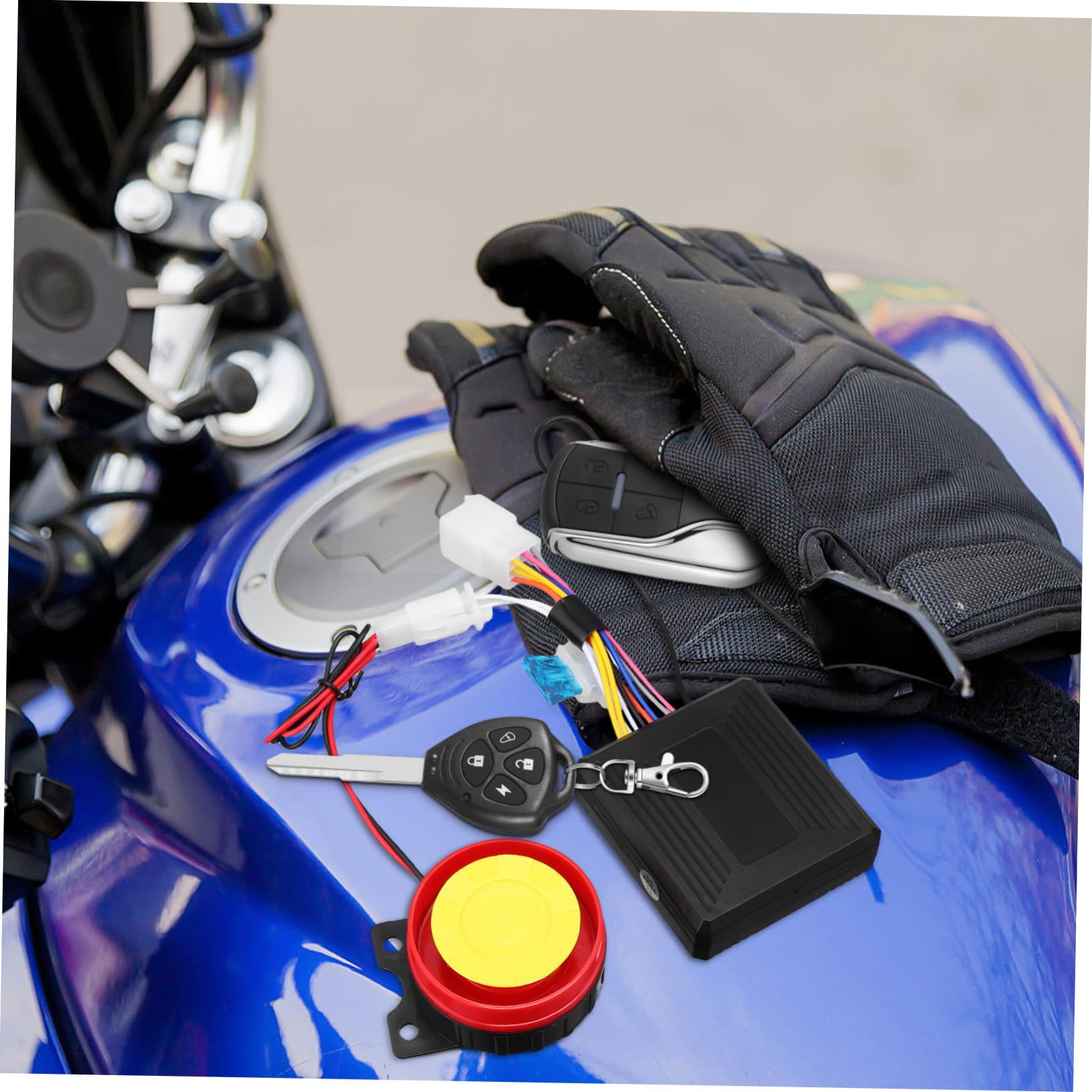 Allarme Antifurto per Veicoli a Due Ruote e Scooter 315mhz in Abs Nero | Sistema, Avviamento Remoto con Telecomando, Batteria Inclusa, Quiescente ≤3, 5ma