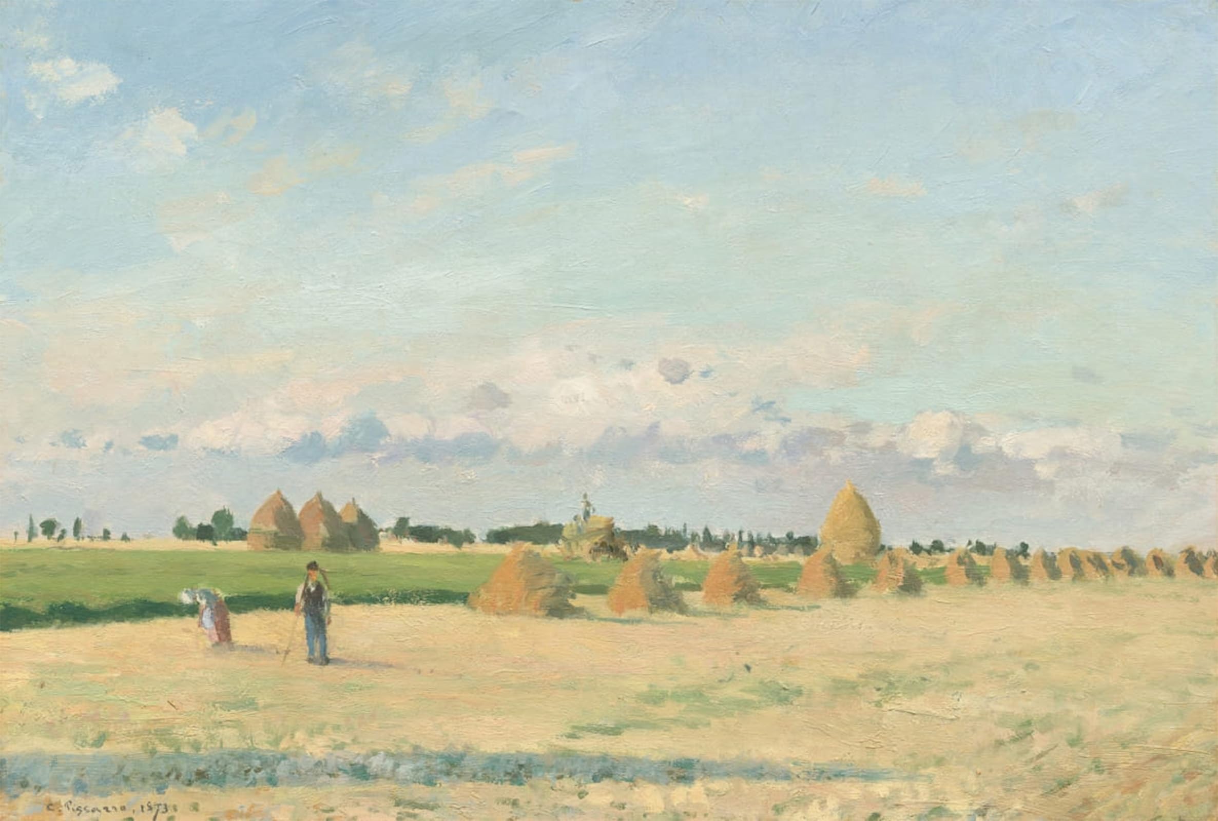 POSTERIIk Vintage Print Pop Art Landscape Artwork Landscape Ile-de-france by Camille Pissarro Art Prints for Office Home Decor 60x90cm