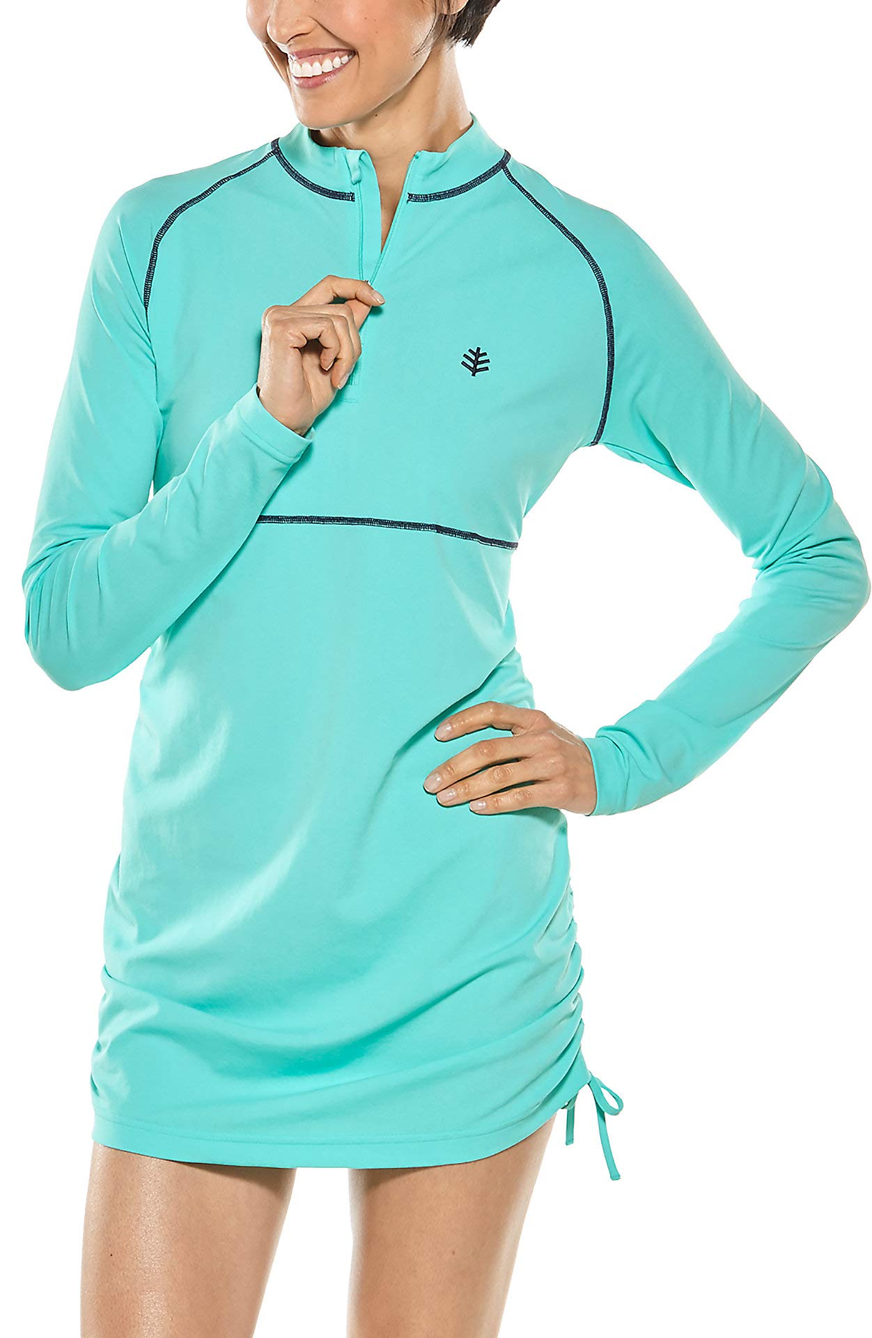 CoolibarUPF 50+ Women's Lawai Ruche Swim Shirt - Sun Protective