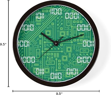 CafePress Binary Clock 10 Wall Clock for Livingroom, Kitchen, or Office