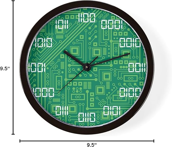 CafePress Binary Clock 10 Wall Clock for Livingroom, Kitchen, or Office