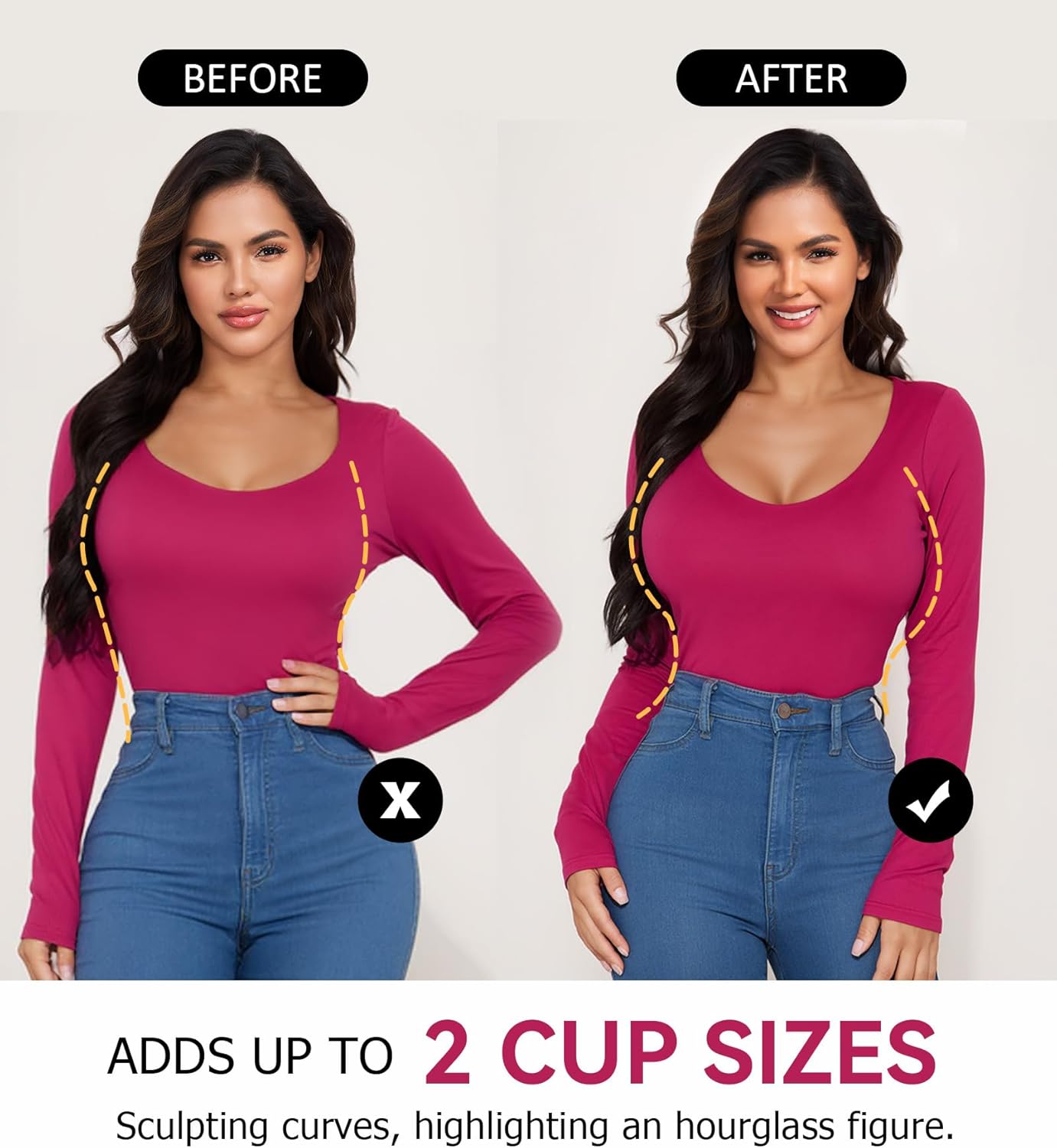 DotVol Women's Deep Plunge Push Up Low Cut Thick Padded Underwire Everyday Bra - Image 4