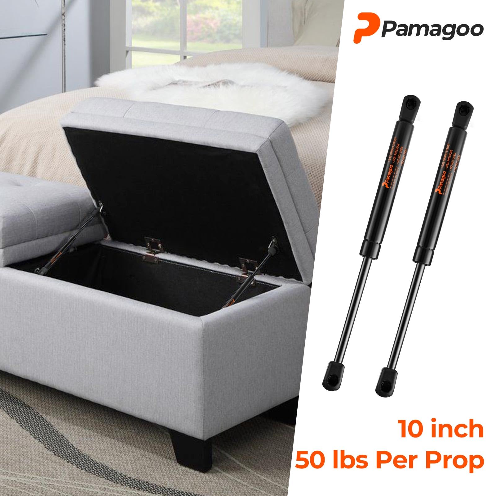 C16-04155 17in 50LB/222N Gas Strut For Pickup Toolbox Lid Door, Cabinet - View #4