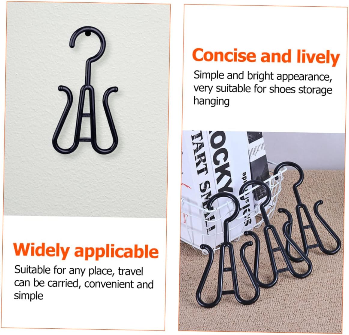 PRETYZOOM 20pcs Shoe Hanging Hooks Organizer Closet Storage Entryway Shoe Rack Drying Racks