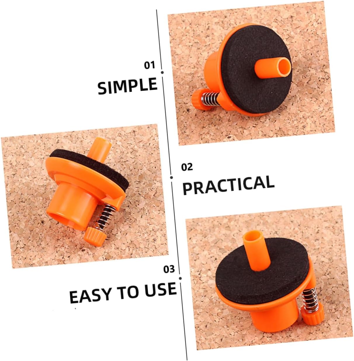 Orange Plastic Cymbal Holder for Hi-Hat Drum Stand, Rust-Proof Support