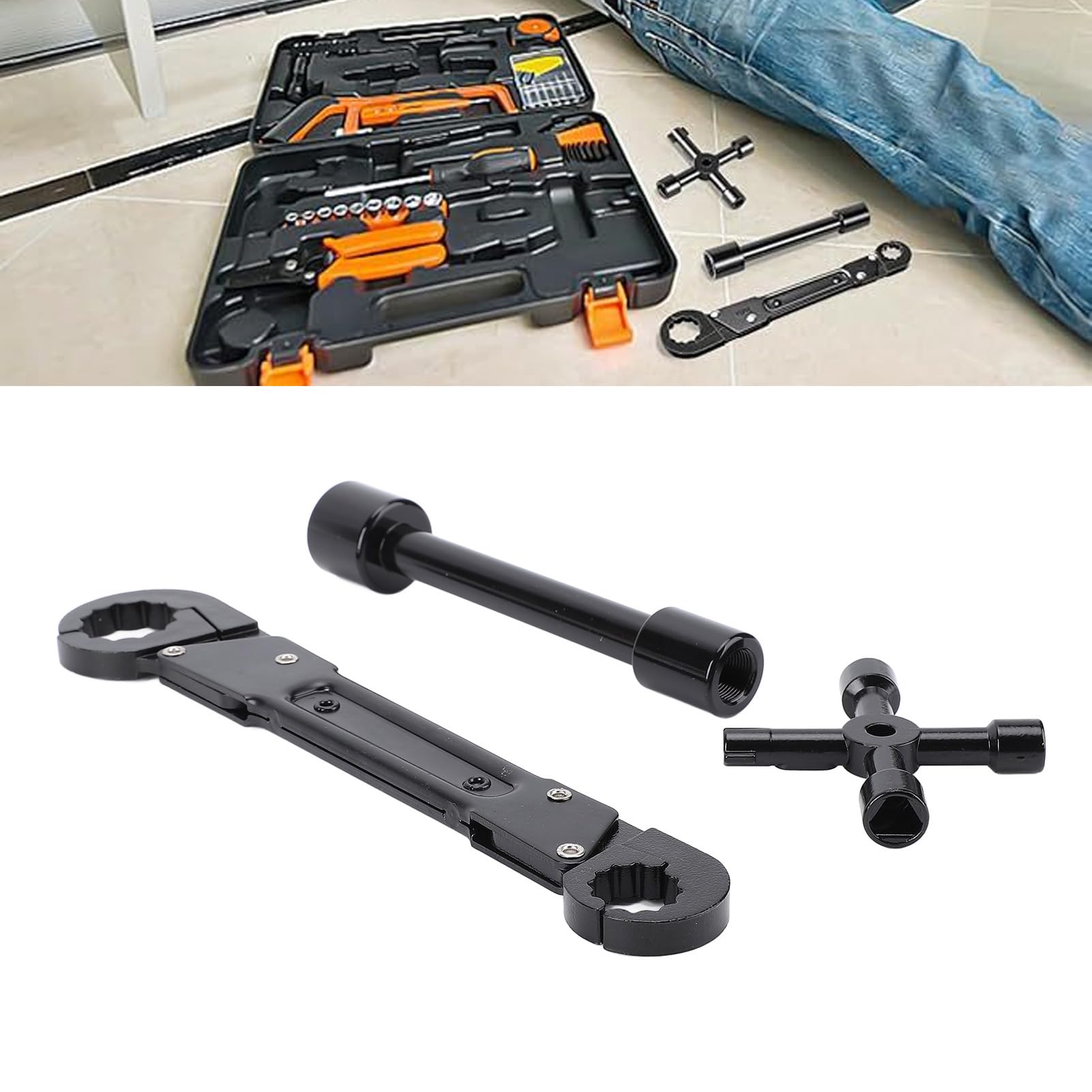 Topiky Kit de clé d'arrêt d'angle de Plombier Professionnel, Outil de Plomberie en Acier pour les Projets de Tuyaux Serrés et l'installation de Vannes