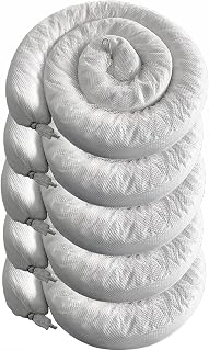 XIFENG Oil Absorbent Socks Oil Boom Soak up Oil Diesel Fuel Hydrocarbon Based Fluids, 6 Gallon (27L) Absorbency Per Sock, 5" Diameter 9.8' Length (12.7cm*3m) Clean Oil Spills(Size:Pack of 5)
