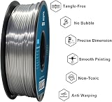 GEEETECH Filament PLA Silk 1.75mm,PLA Soie pour Imprimante 3D,Précision dimensionnelle +/- 0,02 mm,Soie Argent - 3