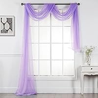 Vista 16 de Interior Trends Cenefa multiusos de gasa transparente con dobladillo completo para ventana o evento