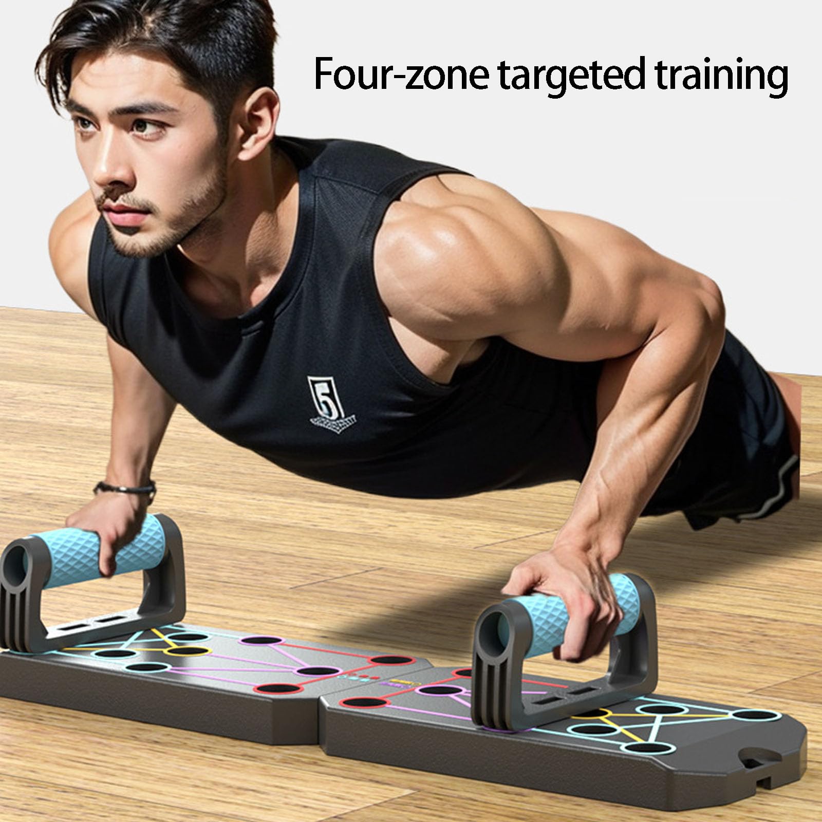Multifunktionales faltbares Liegestützbrett, Fitness und Trainingsgerät, Krafttrainingsständer für zu Hause für den Boden