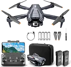 Drone com Câmera Dupla 4K, Drone Dobrável Mini4 com Controle Wi-Fi por Celular, Câmera de 150° e Luz LED, Bateria 2000mAh, Ideal para Iniciantes e Filmagens Aéreas