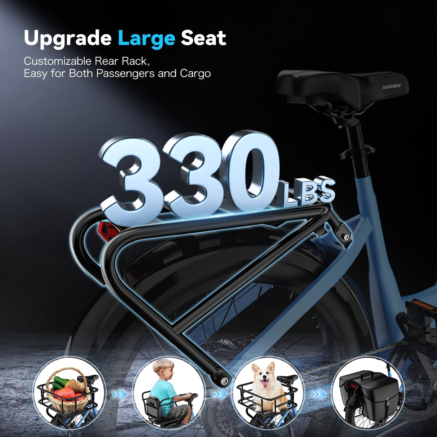 Electric Bike for Adults 1000W 1500W Peak Motor 15AH 20AH Removable Battery 70Miles 80Miles 25MPH 30MPH UL 2849 Certified Electric Commuter Bike Front Suspension Ebike