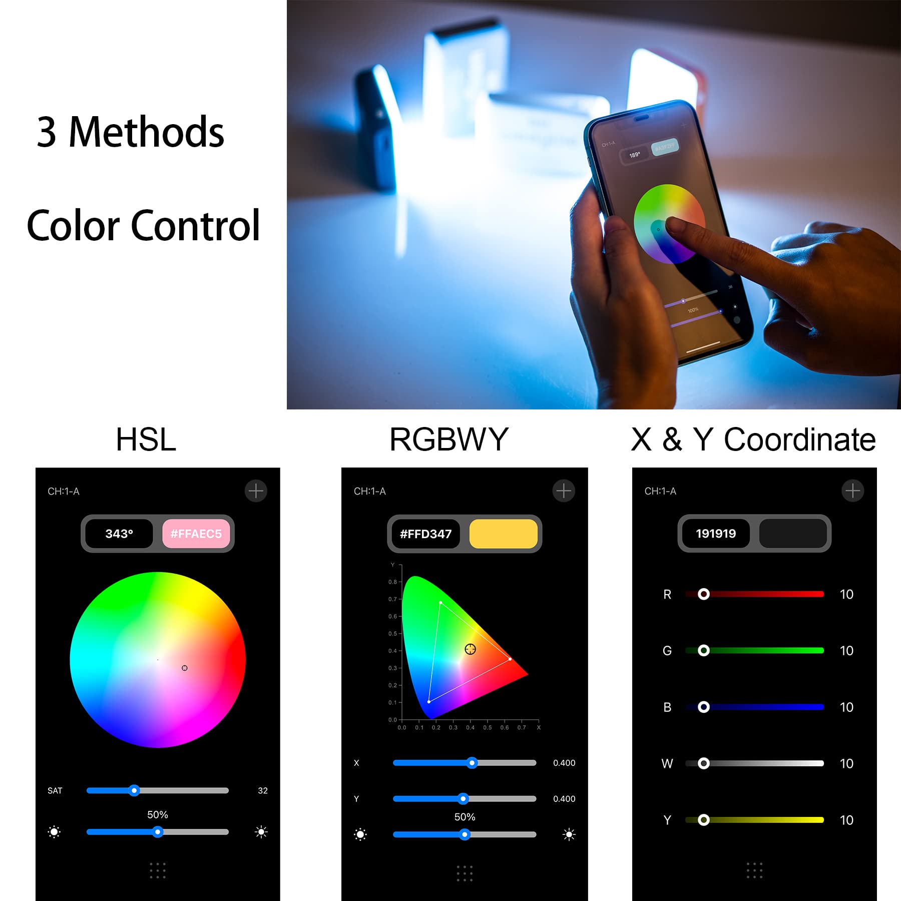 Weeylite S03 Lumière Vidéo RGB avec APP Bluetooth Contrôle,Mini 360° Pleine Couleur LED éclairage Photo Caméra,Rechargeable CRI95+ 2800-6800K Gradable Lampe pour Photographie,Vlog,Youtube-Bleu