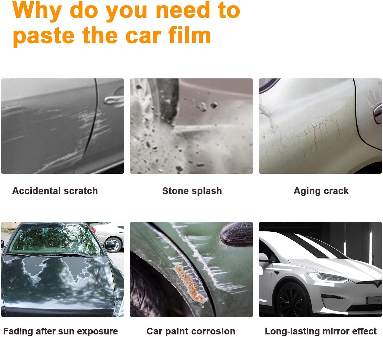 for Tesla Model X 2016-2024 PPF Precut Gloss Clear 8.5mil TPU Car Paint Protective Film Self Healing HD Film Scratch Protector Exterior Accessories (Door Sill Strips 8Pcs)