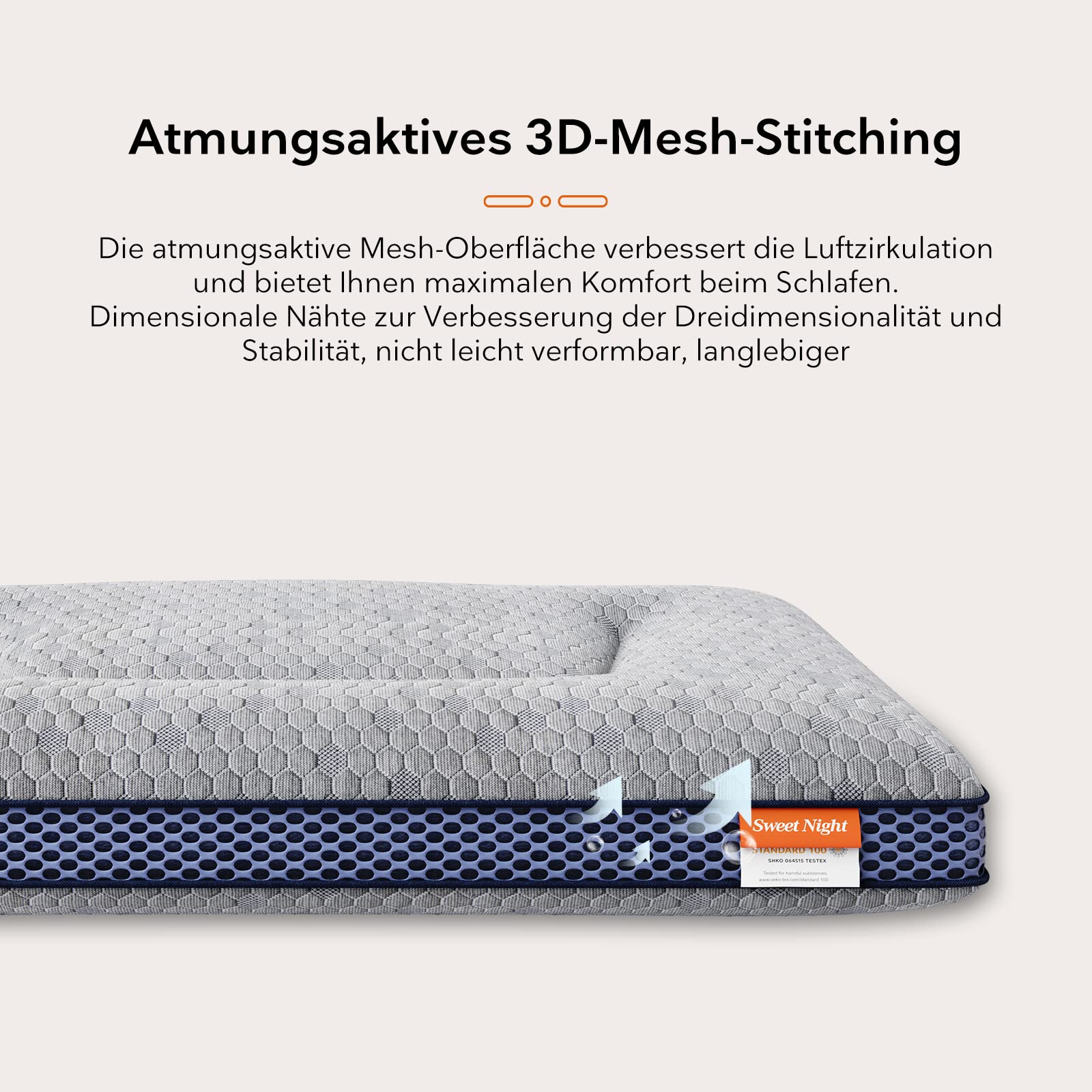 Sweetnight Kopfkissen 40x75 2er Set Polyester Füllung Atmungsaktiv Schlafkissen