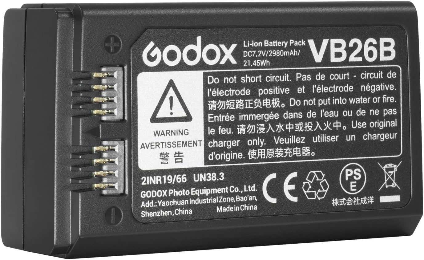 GODOX V1 Battery VB26B VB26A VB26 Battery Replacement for V1S V1C V1N V1F V1O V1P V860III-S V860III-C V860III-N V860III-F V860III-O V850III AD100PRO Camera Flash Speedlite