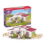 Schleich Horse Barn and Stable Playset - Award-Winning Riding Center 44 Piece Set, 2 Pony Toys, Rider Figurine, and Farm Accessories, for Girls and Boys 5 Years Old and Above