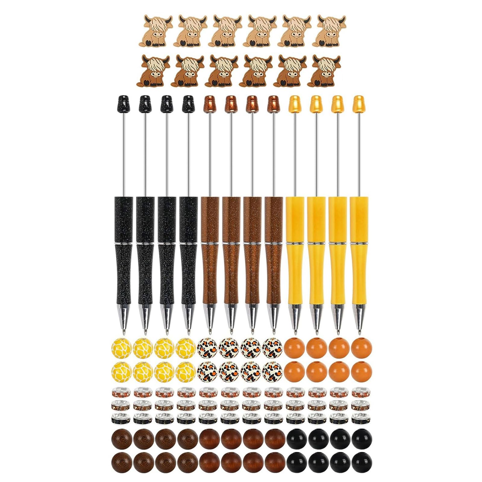 12 x Stifteherstellungs-Kits, Schreibstift, Perlen, Kugelschreiber, Perlenstifte, Set, Schulbedarf