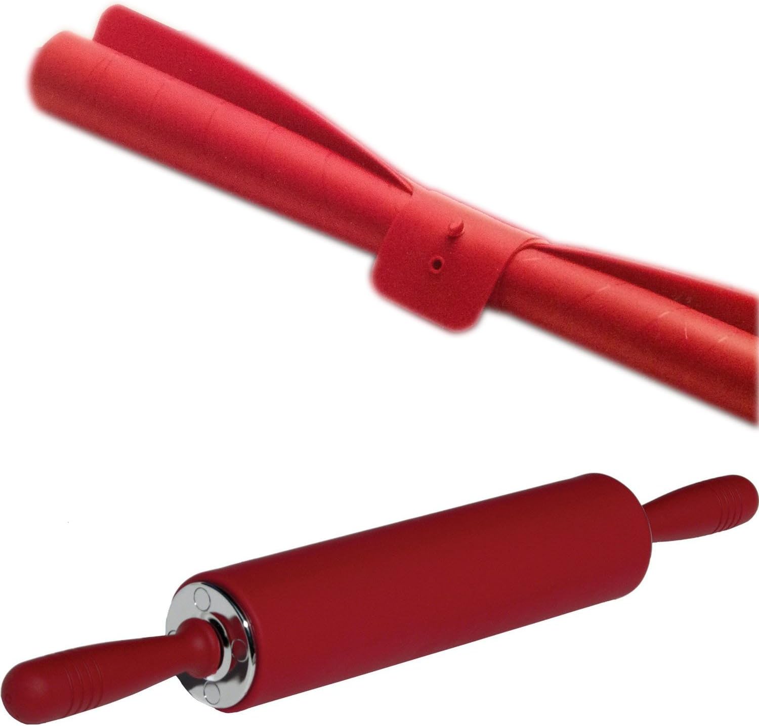Silicone Rolling Pin Set with Silicone Baking Mat Extra Large 21" Ball Bearings Non Stick From Sil-pin