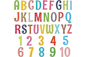 DECOWALL DS9-1701A Uppercase Alphabet and Numbers Wall Stickers Decals ABC Letter Kids...